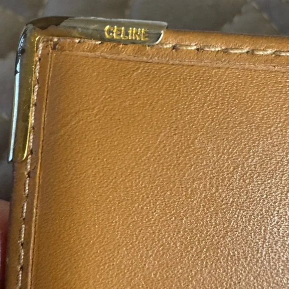 Celine Large Macadam Brown/Tan Envelope Leather Continental Wallet - Picture 12 of 16